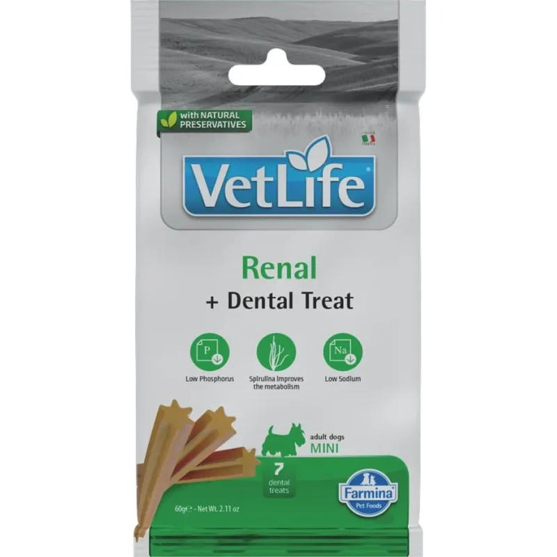 FARMINA VET LIFE - DOG TREAT - RENAL ADULT MINI 60 g | AKVANAMAI