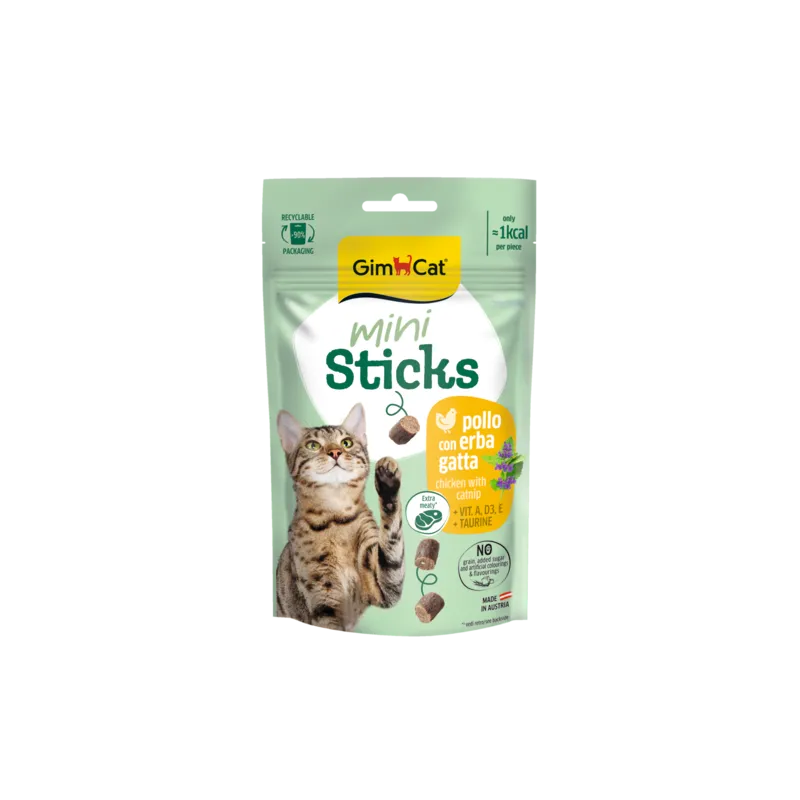 GIMCAT MINI STICKS CHICKEN WITH CATNIP 50 G | AKVANAMAI