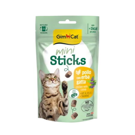GIMCAT MINI STICKS CHICKEN WITH CATNIP 50 G | AKVANAMAI