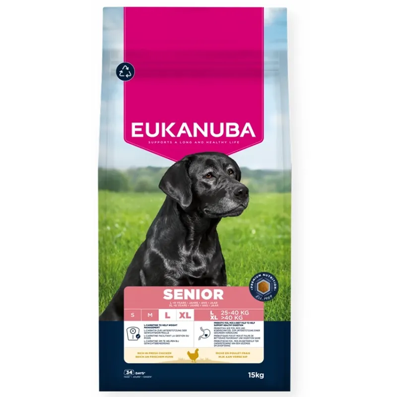 Eukanuba Dog Senior (virš 9 m.) L/XL breeds 15 kg | AKVANAMAI