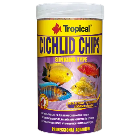 Tropical Cichlid Chips pašaras ciklidams, 1000 ml | AKVANAMAI