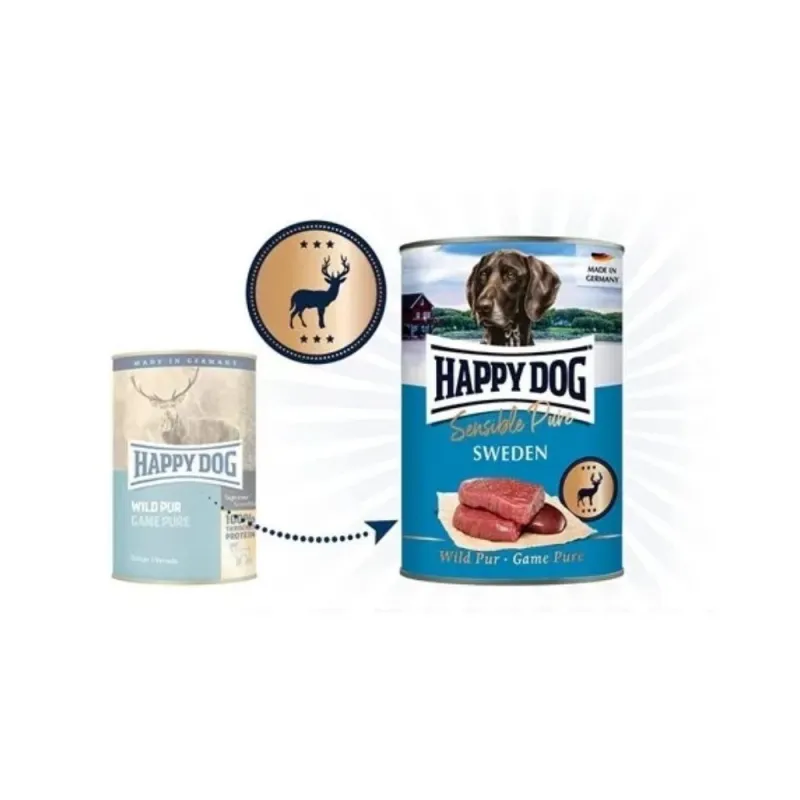 Happy Dog Sensitive Pure Sweden konservai šunims su | AKVANAMAI