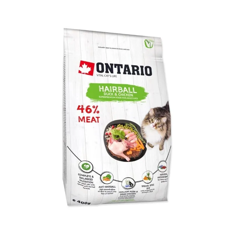 Ontario Cat Hairball sausas maistas suaugusioms | AKVANAMAI