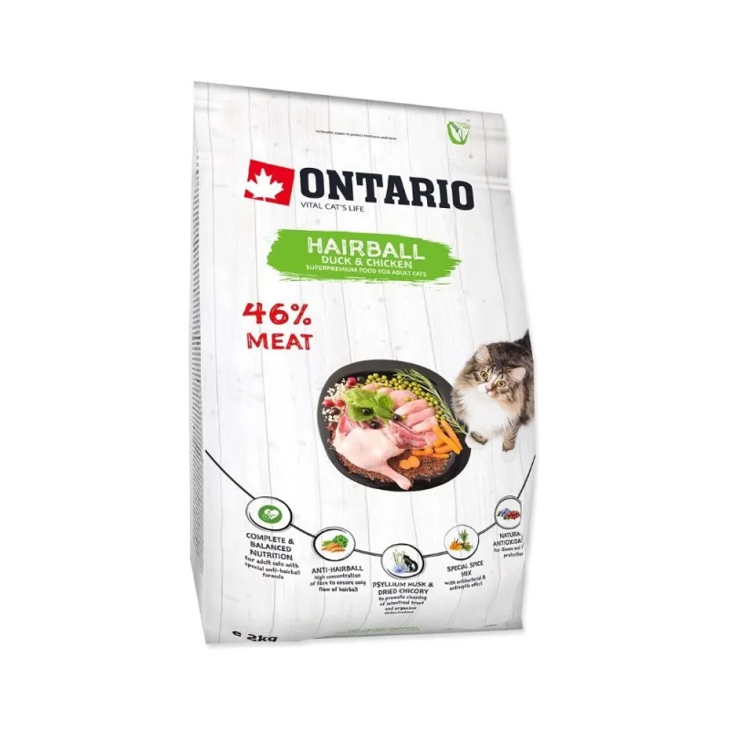 Ontario Cat Hairball sausas maistas suaugusioms | AKVANAMAI