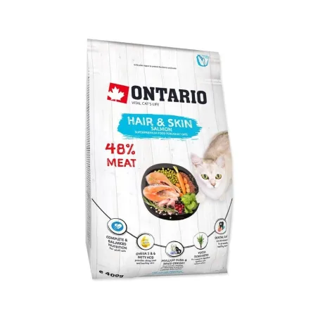 Ontario Cat Hair & Skin sausas maistas suaugusioms | AKVANAMAI