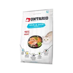 Ontario Cat Hair & Skin sausas maistas suaugusioms | AKVANAMAI