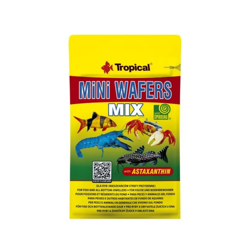 Tropical Mini Wafers Mix pašaras dugninėms žuvims 90 | AKVANAMAI