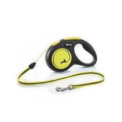 Flexi New Neon M automatinis pavadys, 5 m, virvutė