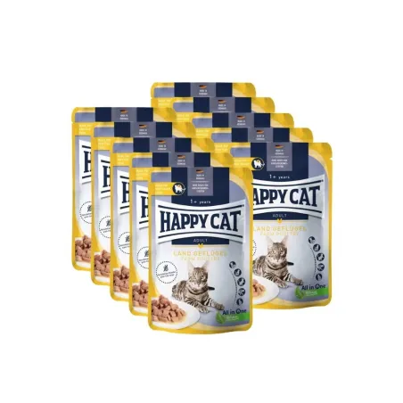Happy Cat guliašas katėms su paukštiena LandGeflugel, 10x85 g