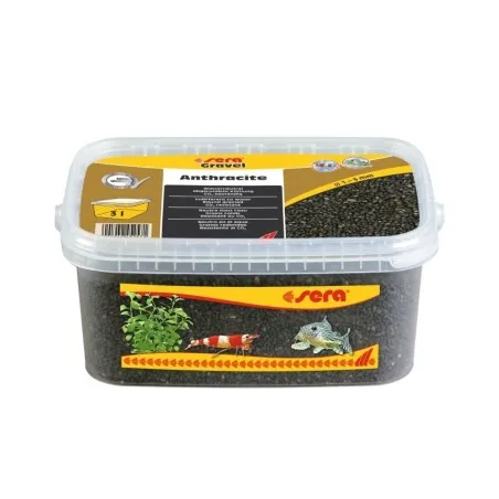 Sera gruntas akvariumui, antracito pilka, 1-3 mm, 3 l | AKVANAMAI