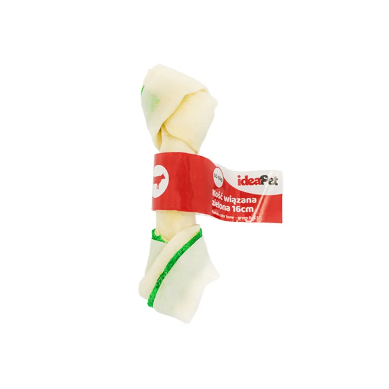 Skanėstas šunims galvijų odos mazgas, 16 cm (žalias)