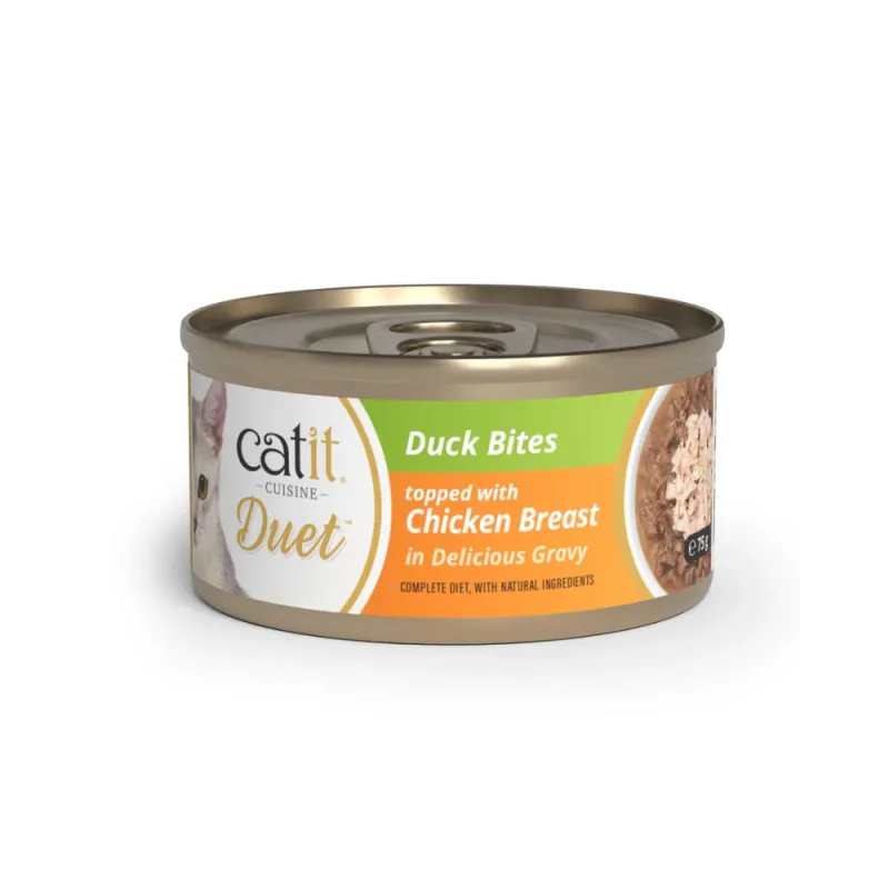 Catit Cuisine Duet konservai katėms su antiena ir vištiena, 75 g