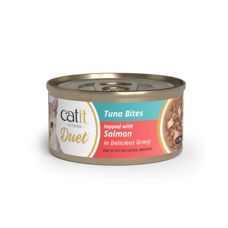 Catit Cuisine Duet konservai katėms su tunu ir lašiša, 75 g