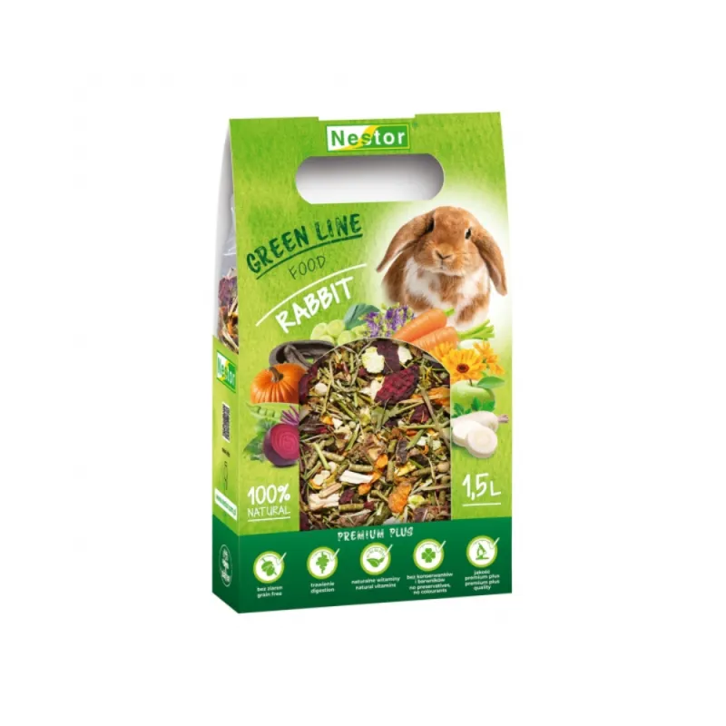 Nestor Premium Green Line pašaras triušiams 1500 ml (480 g)