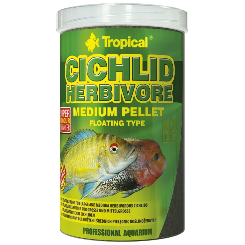 Tropical Cichlid Herbivore Medium Pellet pašaras | AKVANAMAI