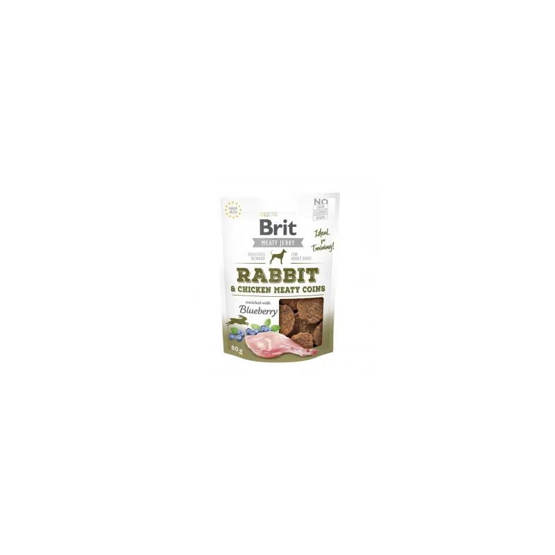 Brit Jerky Rabbit Meaty Coins skanėstas 80 g | AKVANAMAI