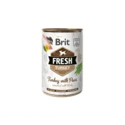 Brit Fresh konservuotas pašaras šunims Turkey&Peas | AKVANAMAI
