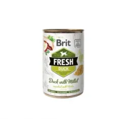 Brit Fresh konservuotas pašaras šunims Duck&Millet | AKVANAMAI
