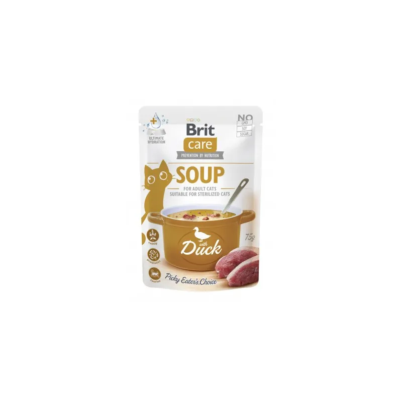 Brit Care Cat Soup Duck sriuba su antiena katėms 75 g | AKVANAMAI