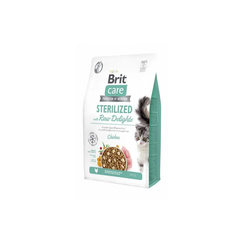 Brit Care Cat Sterilized with Raw Delights sausas | AKVANAMAI