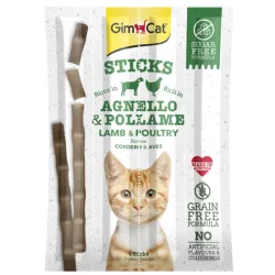 GimCat Sticks begrūdės lazdelės, su paukštiena ir | AKVANAMAI