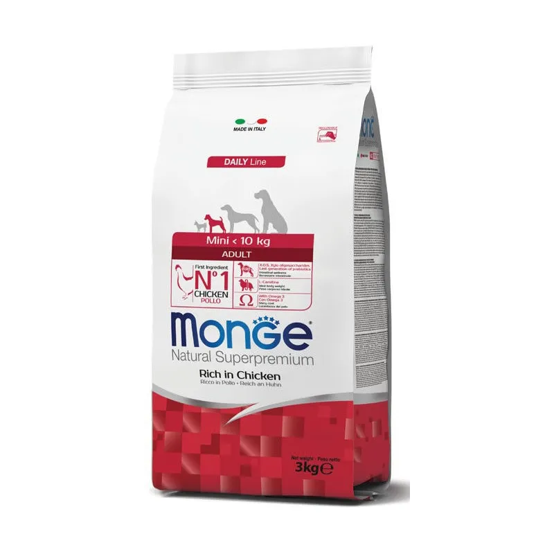 Monge mini adult sausas pašaras (vištiena) 7,5kg | AKVANAMAI