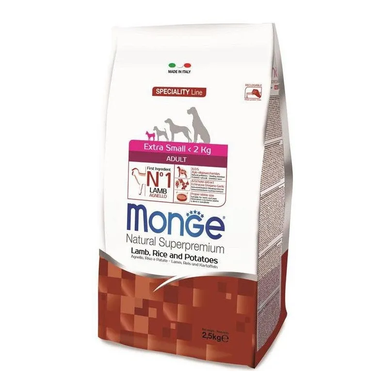 Monge extra small adult sausas pašaras (ėriena ir | AKVANAMAI