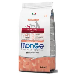 Monge mini adult sausas pašaras (lašiša ir ryžiai) | AKVANAMAI