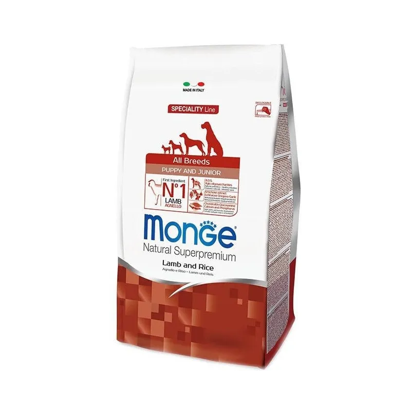 Monge puppy sausas pašaras (ėriena ir ryžiai) 12kg | AKVANAMAI