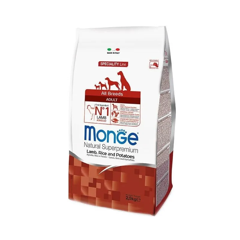 Monge adult sausas pašaras (ėriena, ryžiai, bulvės) | AKVANAMAI