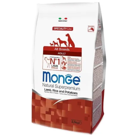 Monge adult sausas pašaras (ėriena, ryžiai, bulvės) | AKVANAMAI