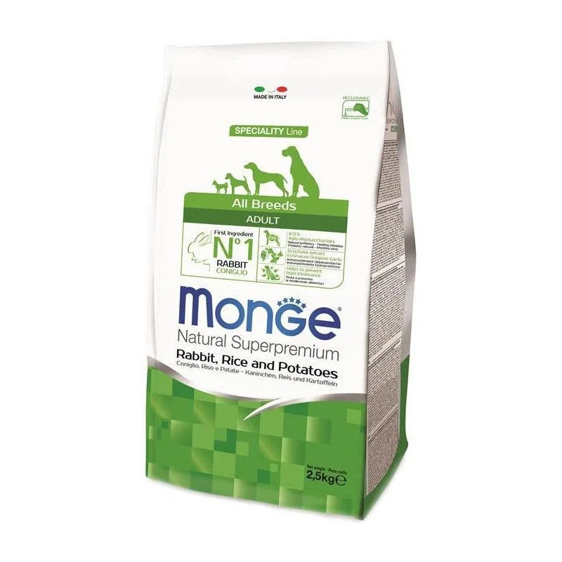 Monge adult sausas pašaras (triušiena, ryžiai | AKVANAMAI