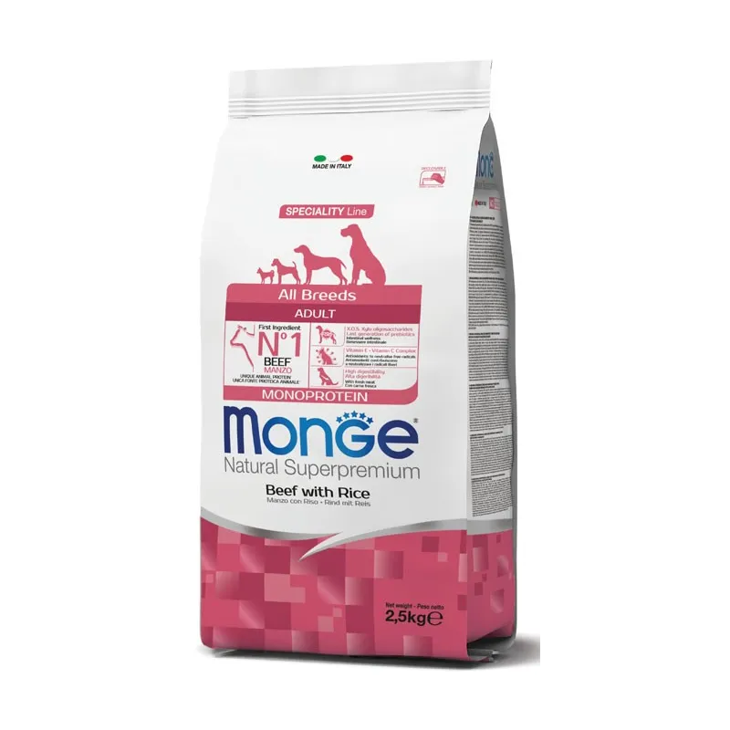 Monge Monoprotein adult sausas pašaras su jautiena | AKVANAMAI