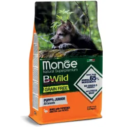 Monge Dry Dog Puppy&amp;Junior GRAIN FREE Duck &amp; | AKVANAMAI