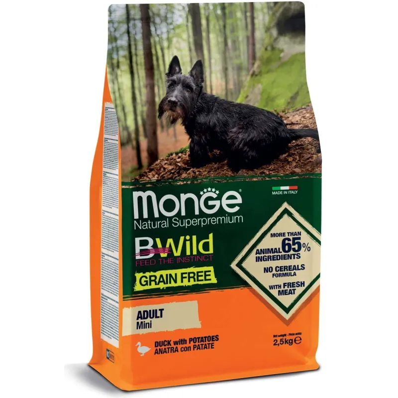 Monge Grain Free mini adult sausas pašaras (antiena | AKVANAMAI