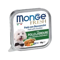 Monge Fresh paštetas šunims su vištienos gabalėliais | AKVANAMAI
