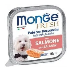 Monge Fresh paštetas šunims su lašišos gabalėliais | AKVANAMAI