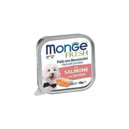 Monge Fresh paštetas šunims su lašišos gabalėliais | AKVANAMAI
