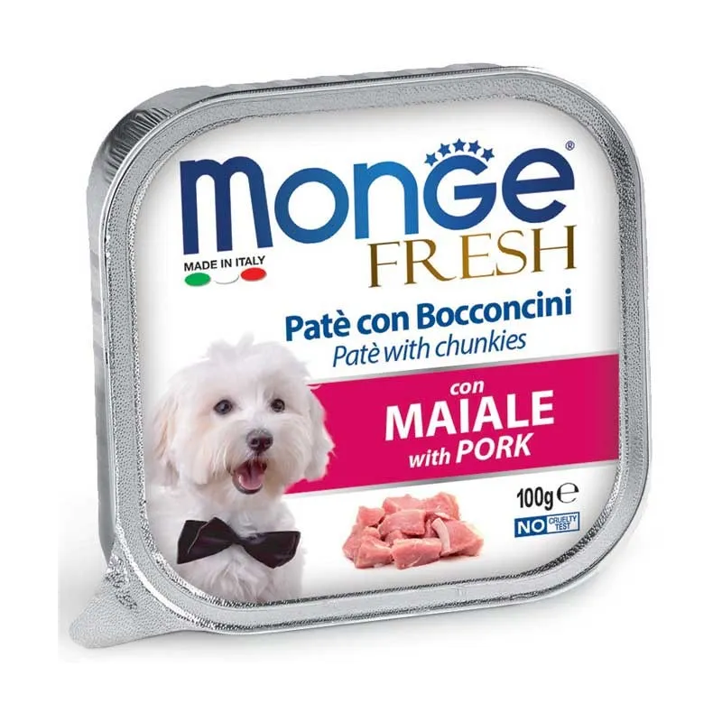 Monge Fresh paštetas šunims su kiaulienos | AKVANAMAI