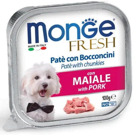Monge Fresh paštetas šunims su kiaulienos | AKVANAMAI