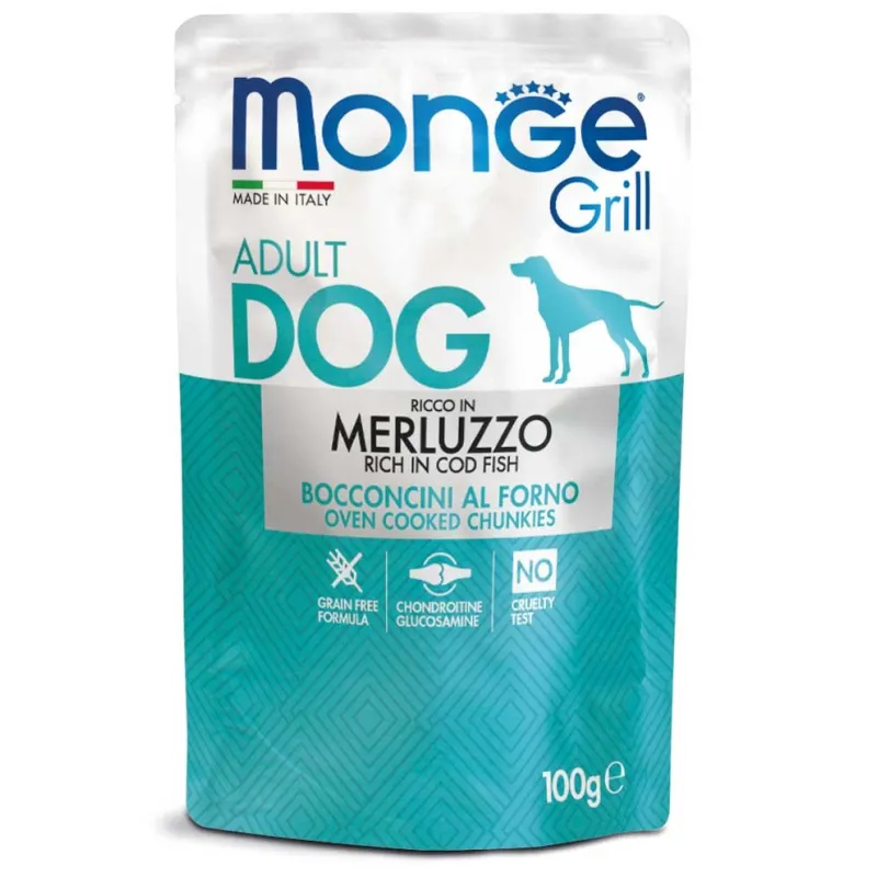 Monge Grill konservuotas pašaras šunims su menke 100g | AKVANAMAI
