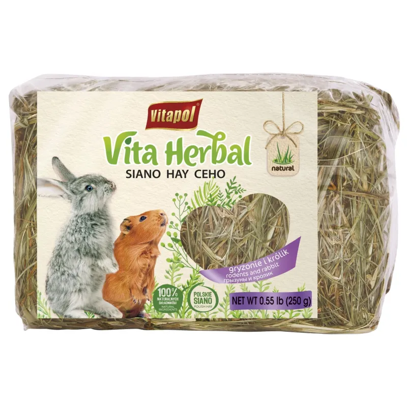 Vitapol natūralus šienas graužikams ir triušiams 250g | AKVANAMAI