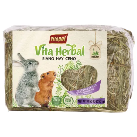 Vitapol natūralus šienas graužikams ir triušiams 250g | AKVANAMAI