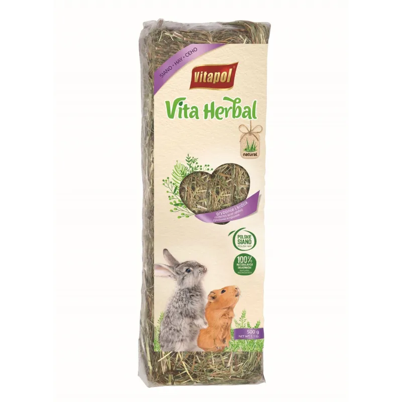 Vitapol natūralus šienas graužikams ir triušiams 500g | AKVANAMAI