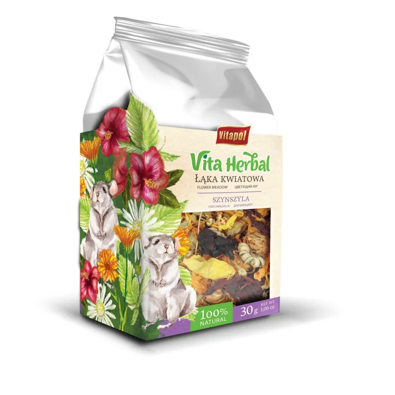 Vitapol Vita Herbal „Žydinti pieva“ šinšiloms 30g | AKVANAMAI