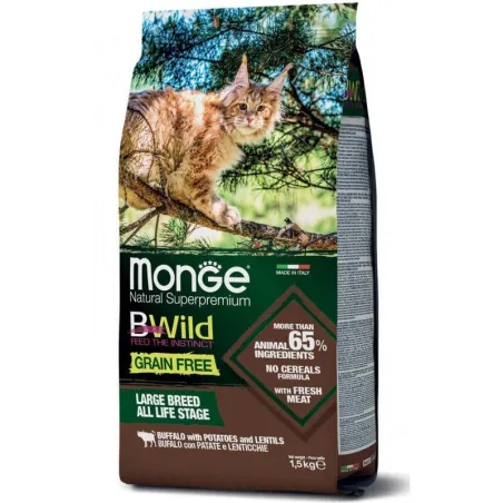 Monge BWild Large Breed (buivoliena, bulvės, lęšiai) | AKVANAMAI