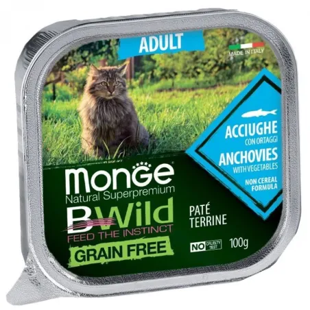 Monge BWild adult paštetas katėms su ančiuviais ir | AKVANAMAI
