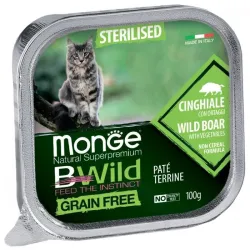 Monge BWild adult paštetas sterilizuotoms katėms su | AKVANAMAI