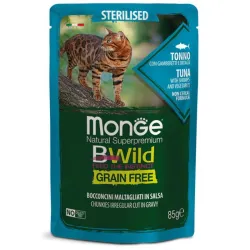 Monge BWild kons. pašaras sterilizuotoms katėms su | AKVANAMAI