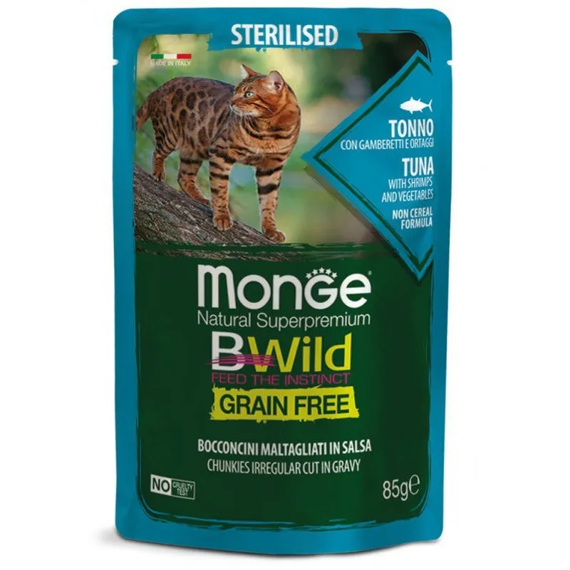 Monge BWild kons. pašaras sterilizuotoms katėms su | AKVANAMAI